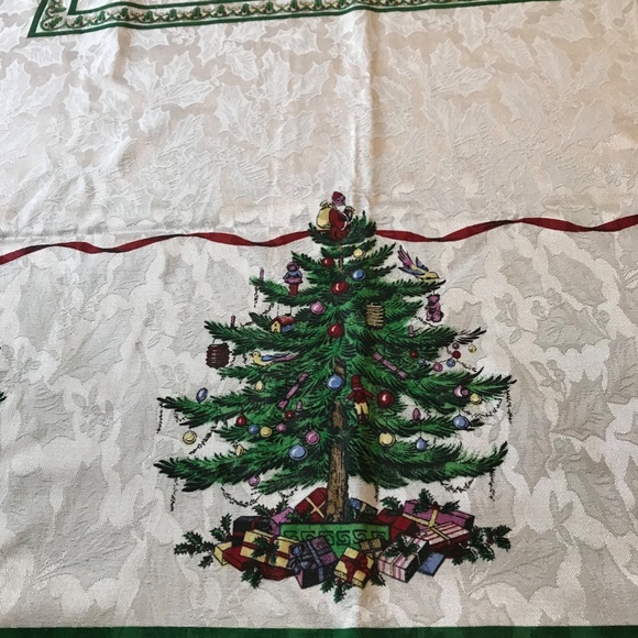 Vintage Spode Christmas Tree Rectangular Table Cloth 60x84" - Picture 6 of 9
